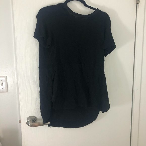 Babaton Aritzia Rayon Silk Side Slit Tee Blouse Sz S - Picture 1 of 7